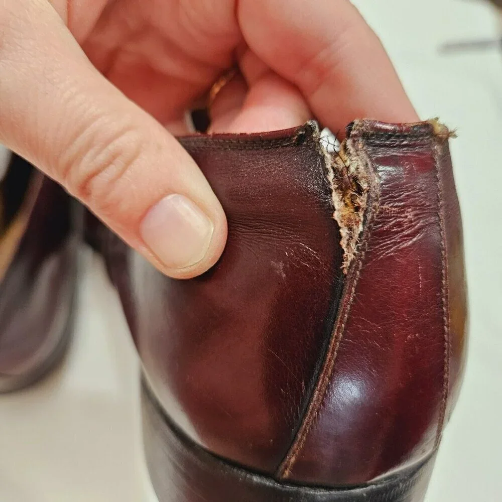 Salvatore Ferragamo Men's Padova Oxford‎ Sz 13 B Merlot Calfskin Dress Shoe FLAW
